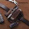 Gentlestache Multitool Belt Sheath, EDC Leather Belt Organizer, Flashlight Holder,