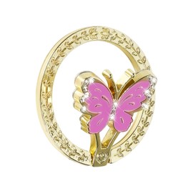 Guppy Glitter Cell Phone Ring Holder Finger Kickstand, Bling Metal Cute Butterfly 180°Rotate Finger Ring Golden Kickstand Adjustable Sparkle Phone Grip Compatible with All Smartphone -Purple