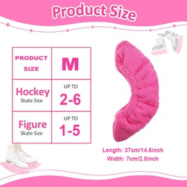 IONPSHG Ice Skate Blade Covers, Sports Blade Cover Skate Blade Protector, Figure Skate Soakers Hockey Skate Guards Ice Skate Guard for Girls Boys Youth Women Men Adult (Pink)