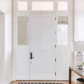 NICETOWN Sidelight Door Curtains for Small Windows, Room Darkening Sides Shades Heavy Duty Vertical Door Blinds Full Privacy for Patio Door Window, 1 Panel, Light Flaxen, W12 x L40