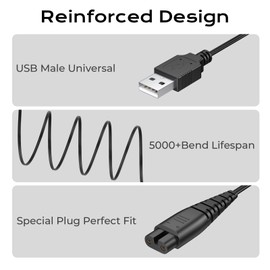 5V USB Fast Charger for Skull Shaver, Pitbull Silver/Platinum Pro, Palm, Micro Touch Solo, Brightup, Ufree, Freebird, Butterfly Kiss and Beast Clipper PRO Shaver Cordless Electric Trimmer