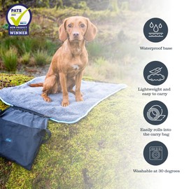 Henry Wag Easy-Roll Travel Pet Bed - Perfect Dog Accessory for Outside Adventures - Comfortable, Lightweight and Easy to Carry - (90 x 65 cm)