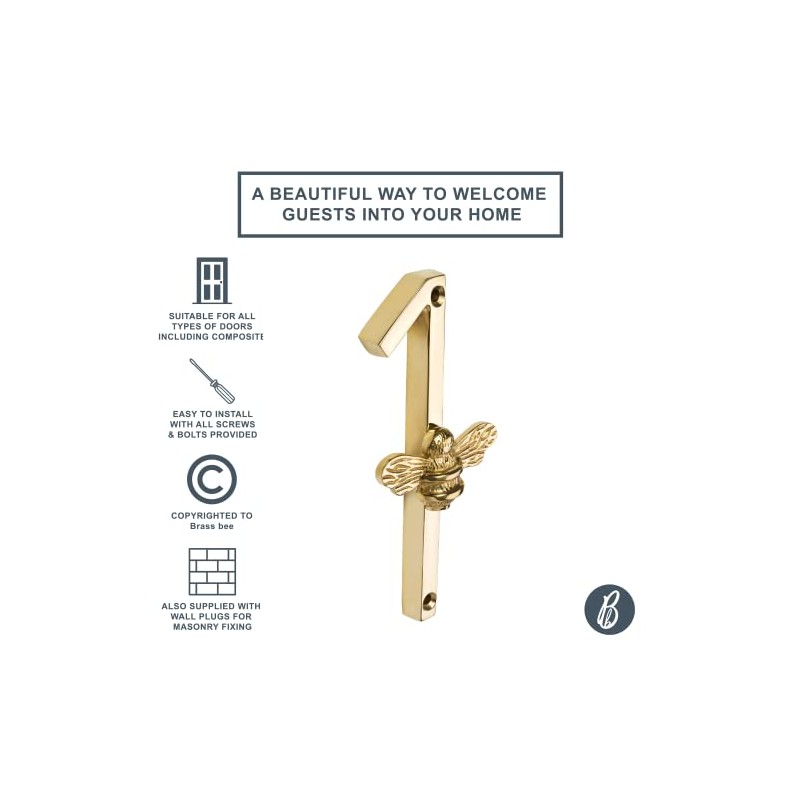 Gold Brass bee House Number with Bee design | 5