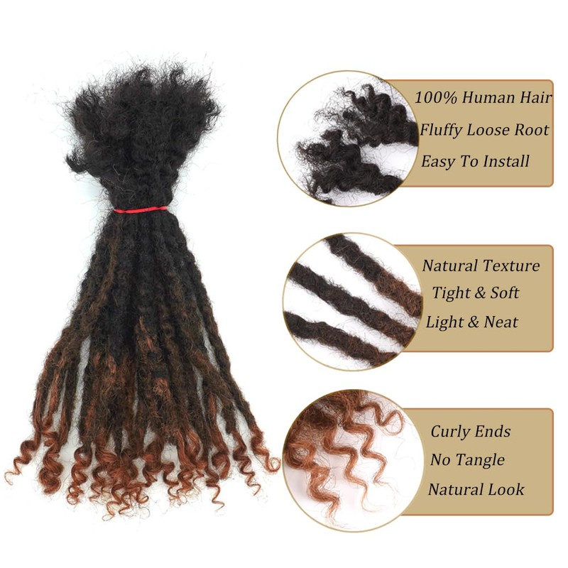 Textured Locs Extension With Curly Ends 100% Permanent Human Hair