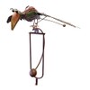 Rustic Metal Crow Kinetic Balancing Rocker Garden Stake Bird Outdoor