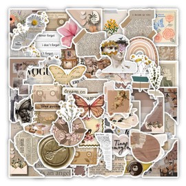 Stickers Aesthetic Waterproof Laptop Stickers Decals for Water Bottle Vintage Scrapbook Stickers for Journals Supplies Journal Planners (Retro Aesthetic 2)