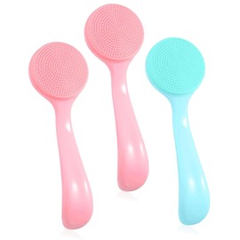 KEMUZ 3 Stück Reinigungsbürste Gesicht Gesichtsreinigungsbürsten Manuelle Silikon Gesichtsbürste Peeling Gesichtsreinigungsbürste Mit Griff Für Porenreinigen Gesicht Reinigung Für Alle Hauttypen