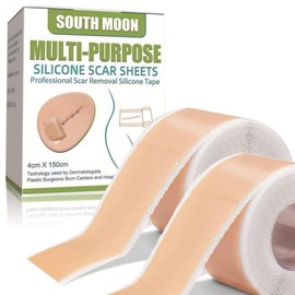 Cinta de silicona para cicatrices 2PCS， 4cm x 150cm eliminación de cicatrices de grado médico profesional，reutilizable, elimina cicatrices antiguas y nuevas，parches de silicona para cicatrices