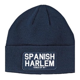 Spanish Harlem New York Winter Knit Adult Beanie Hat Navy Blue