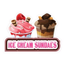 Custom Food Truck Decals Ice Cream Sundaes Food and Beverage Concession Concession Sign 48 in on Longest Side Design Only