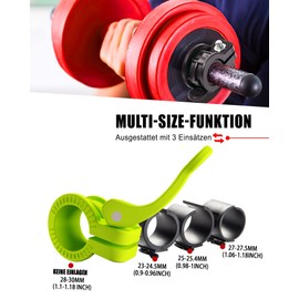 ZY-HUAN Mini Barbell Clamps, Adjustable Size Dumbbell Clasp, 30 mm, 28 mm, 25 mm, 23 mm, Quick Release Weight Clips, Quick Release Barbell Bar for Crossfit, Professional Training (Green)