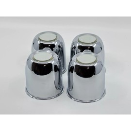 RC Auto 4 Push Through Chrome Center Caps For 3.30" Trailer Rims Center Bore  w/Emblem