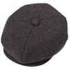 ZRWASKA® Mens Flat Caps UK 8 Panel Peaky Flat Baker