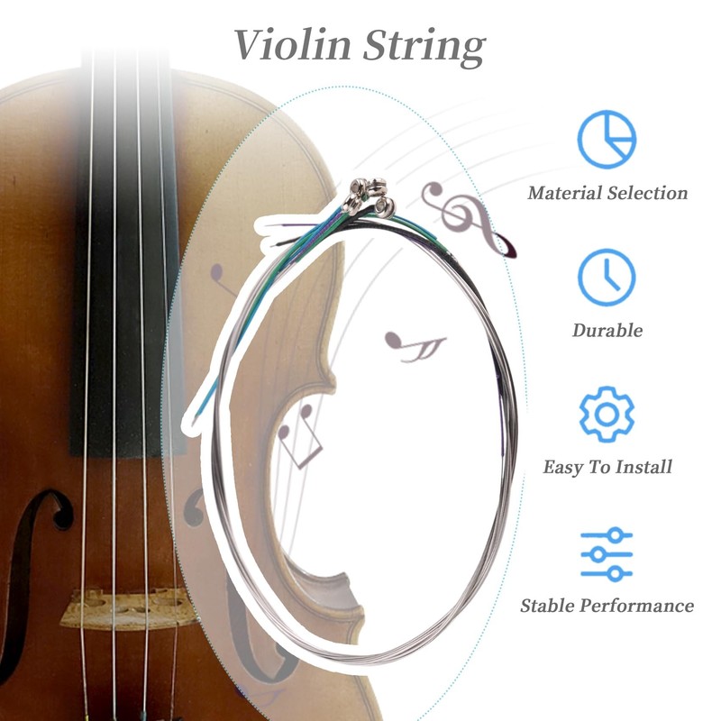Dovhmoh 4pcs/set Violin Strings E-A-D-G Steel + Nickel Wire Musical