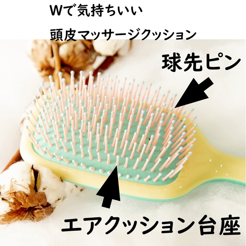 Kinugawa Company Women's Hair Brush, Scalp, Masage, Cushioning Brush, Lightweight,