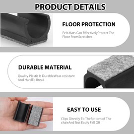 Filzgleiter für Freischwinger, 20 Stück Möbelgleiter Klemmschalengleiter mit geräuschdämpfender Filzgleitfläche Ø 24-25 mm für Schwingstühle Freischwinger