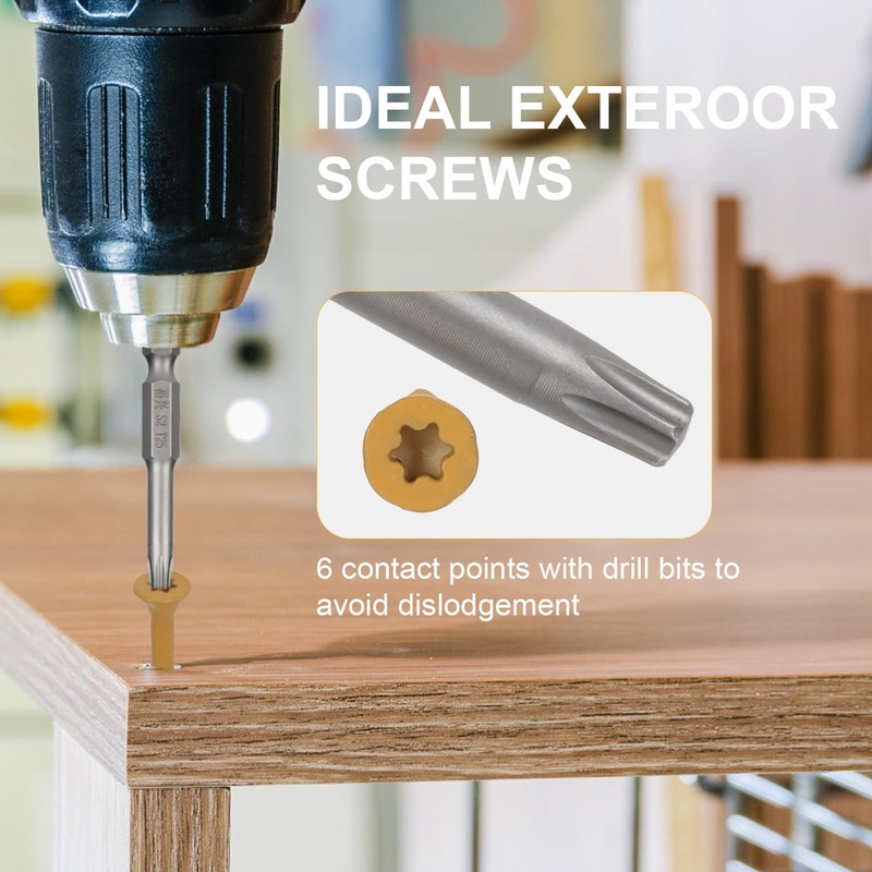Bobibbi Deck Screws #10 x 4’’, T25 Star Torx Drive