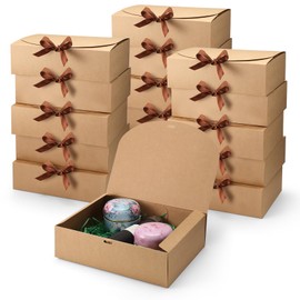 Yocdunm 10 Pack Gift Boxes with Lids 27x20x8CM Large Black Cardboard Gift Box,Gift Box for Presents Bridesmaid Proposal Box with Ribbon for Wedding Birthday Christmas Party Present