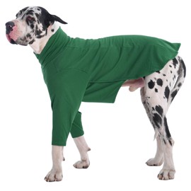 IECOii Dog Shirts for Gaint Dogs,Soft Stretchy Pullover Anti-Shedding Suit for Car, Indoor Cold Prevention Pajamas for Doberman Great Dane,Green,5XL