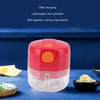 Garlic Chopper USB Charging Portable Red Double Blade 360 Degrees