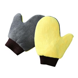CHILDWEET 1pair Coral Fleece Car Washing Mitts Scratch Slip Water-Resistant Cleaning Gloves for Dusting and Detailing Automotive Cleaning Tools