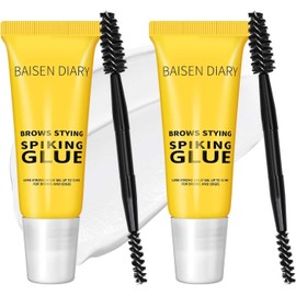 2PCS Eyebrows Styling Spiking Glue – Long-Lasting Glue for Brows & Edges 2 in 1 Eyebrow Gel, Strong Hold for Fluffy & Defined Brows, Eye Brow Setting Gel 10ml