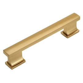 5 Pack - Cosmas® 702-4GC Gold Champagne Contemporary Cabinet Hardware Handle Pull - 4" Inch (102mm) Hole Centers