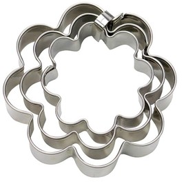 Staedter 3 Piece Flower Terrace Cutter Set, 3/4/5 cm, Stainless Steel, Silver, 30 x 30 x 30 cm
