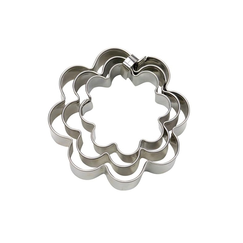 Staedter 3 Piece Flower Terrace Cutter Set, 3/4/5 cm, Stainless