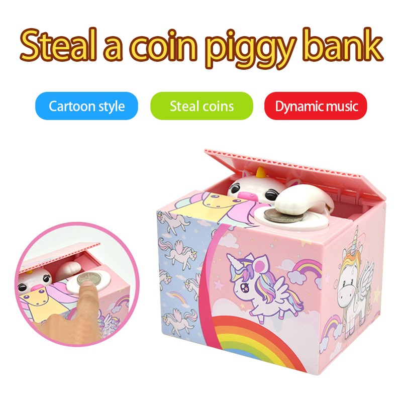 Christmas Stealing Coin Money Box Toy Santa Claus Piggy Bank