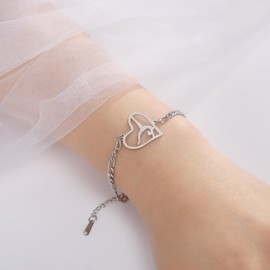 EUEAVAN Inspirational Gymnastics Bracelet Love Charms Gymnastics Bracelet Ballerina Sport Lovers Dance Solo Gymnastics Team Jewellery Woman Trainer Daughter, Stainless Steel