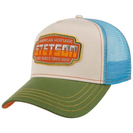 Stetson Lightning Trucker Cap Men - Baseball mesh Snapback, with Peak, Lining, Lining Summer-Winter Spring Summer Autumn Winter - One Size Green-Blue