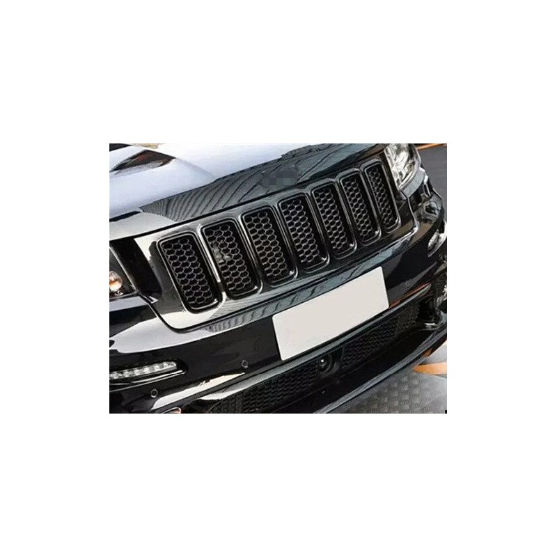 Savadi-Car 7PCS Black Front Grille Inserts Trim Mesh Kit For