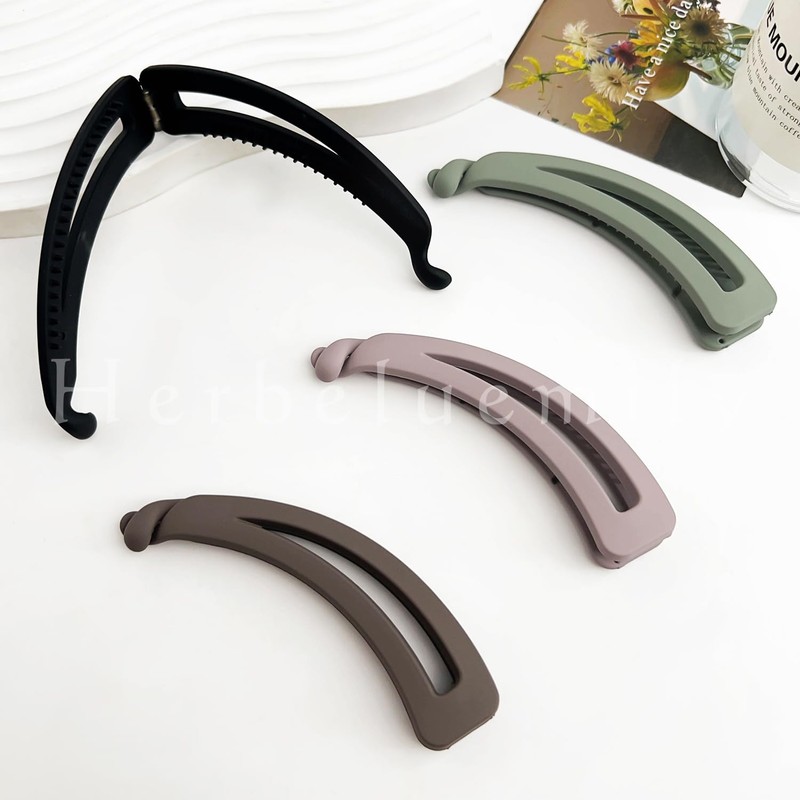 Herbeluemily Banana Clip, Hair Clip, Firm, Simple, Stylish, Crescent, Set