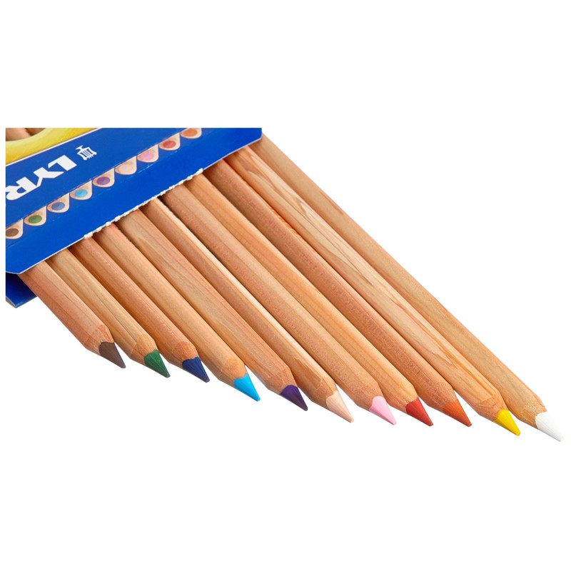 LYRA Super Ferby Nature Wooden Chunky Colouring Pencils, 12 Assorted