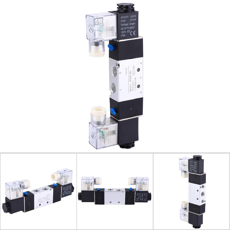 4V220-08 1/4" Inlet Outlet 1/8" Exhaust Pneumatic Solenoid Air Valve