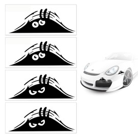 4 Cute Cartoon Car Stickers, Peering Monster Stickers, Reflective Waterproof Stickers, Suitable for Sticking on Boots, Bumpers and Fuel Tanks
