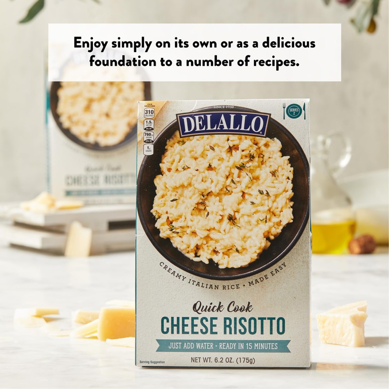 DeLallo Quick Cook Cheese Risotto Rice Mix, Made in Italy,