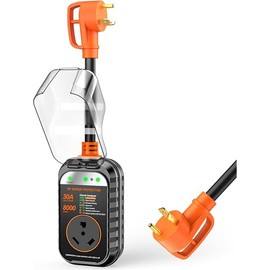 GEARGO RV Surge Protectors 30 Amp RV Circuit Analyzer, [2025 New Upgraded & Gen2] Full Protection, RV Adapter Plug for Camper(Orange)