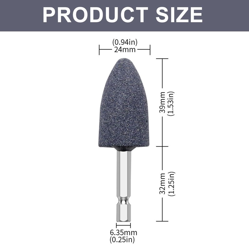 2PCS Grinding Wheel Drill Attachments - Hex Shank Corundum Bits