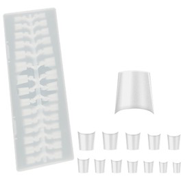 Gkhlg 240 Pcs Half Cover Nail Tips Ultra-Thin Pre-Shaped Soft Gel Nails 12 Sizes for DIY Extension Short Square Nails Tips for Nail Salons and Home Use