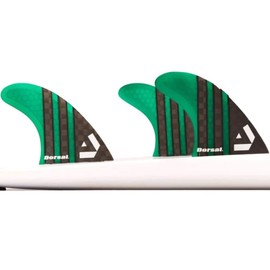 DORSAL Surfboard Fins Thruster 3 Set Future Compatible Medium Green