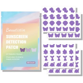 UV Detection Stickers for Sunscreen - 80 Count UV Detection Stickers, Know When to re-Apply Sunscreen, Sun Protection Reminder, 8 Pattern Types for Girls & Boys