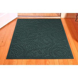 Bungalow Flooring Waterhog Door Mat, 3' x 5' Made in USA, Durable and Decorative Floor Covering, Skid Resistant, Indoor/Outdoor, Water-Trapping, Boxwood Collection, Evergreen