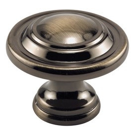 Prime-Line N 7370 Bi-Fold Door Knob – Wide Base, Large Diameter Door Knob For Easy Gripping, Replace Old or Unsightly Knobs, 1-11/16 in. Outside Diameter, Diecast, Antique Brass Plated (Single Pack)