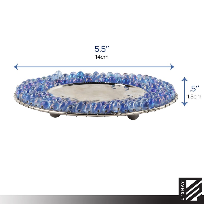 Blue Beaded Candle Stand