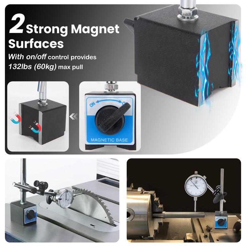 Dial Indicator with Magnetic Base and Point Precision Inspection Set,