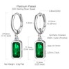 Suplight Tiny Cute 925 Sterling Silver Emerald Cut Birthstone Hoop