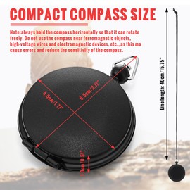 JaGely 24 Pcs Compass for Kids Bulk Gift for Christmas Pocket Compass with Hanging Rope Military Camping Survival Compass for Outdoor Hiking Camping Hunting Climbing(Hidden Button,Black)