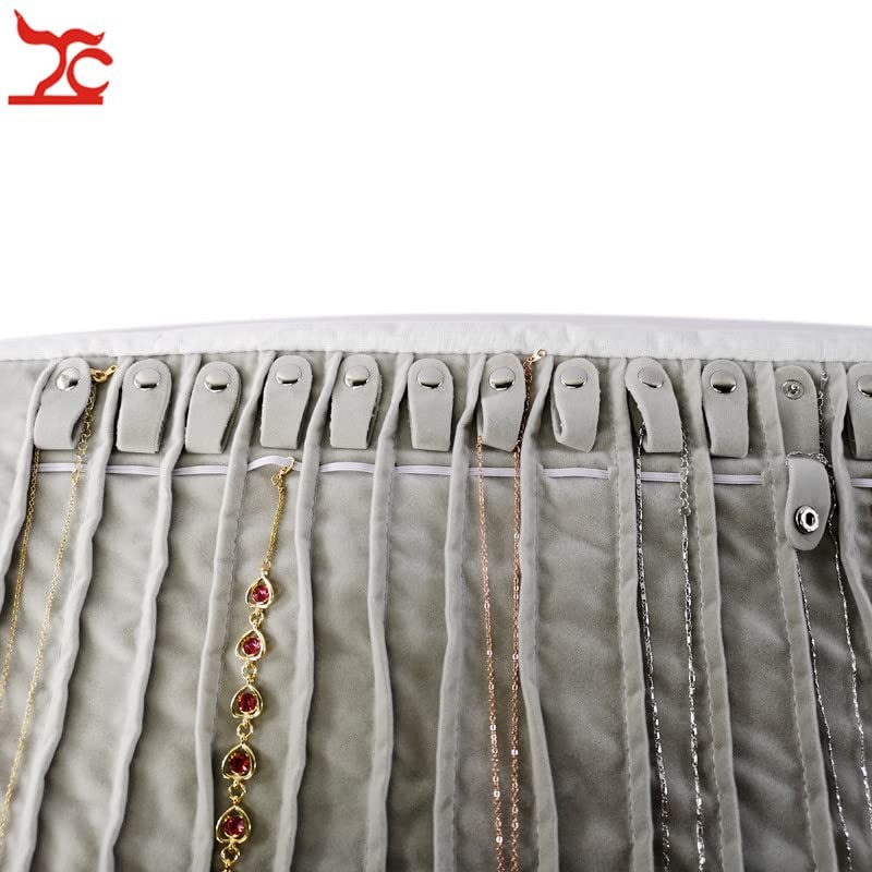 Portable Jewelry Roll Untangled Secure Necklace Travel Storage Bag Displays